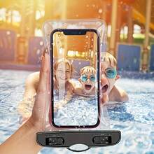 1pc Waterproof Luminous Touch Screen Phone Pouch, Beach Travel Waterproof Phone Bag, Silicone Sealed Anti-Sand Phone Protective Case, Universal Self-Sealing Waterproof Cover, Suitable For Swimming, Beach, Diving, Photography, Rafting, Transparent Waterproof Phone Case - Multicolor - View 6