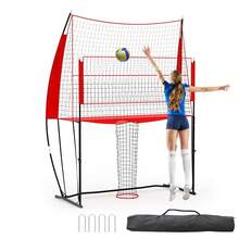 11FT Adjustable Height Portable Volleyball Net Rebounder For Practicing Volleying, Bumping, Spiking With 5 Angle Customization - B - View 1