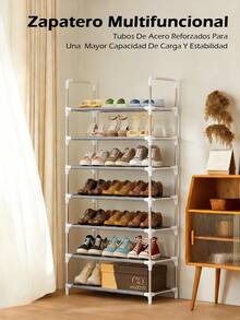 Foldable Shoe Rack For 27 Pairs, 9 Tiers, Stainless Steel Shoe Organizer Rack, Easy Assembly, Sturdy, Practical Home Shoe Organizer, Space-Saving Plastic Shoe Rack, For Storing And Keeping Shoes - 7th Floor - View 1
