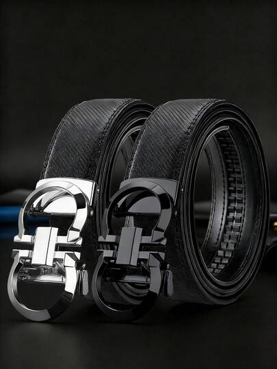 Men's Textured Belt – Premium PU Leather With Automatic Buckle, Available In Gold/Silver/Black Finishes, Adjustable And Durable, Suitable For Both Business And Casual Wear, And The Perfect Gift For Father's Day, Anniversaries, And Special Occasions.