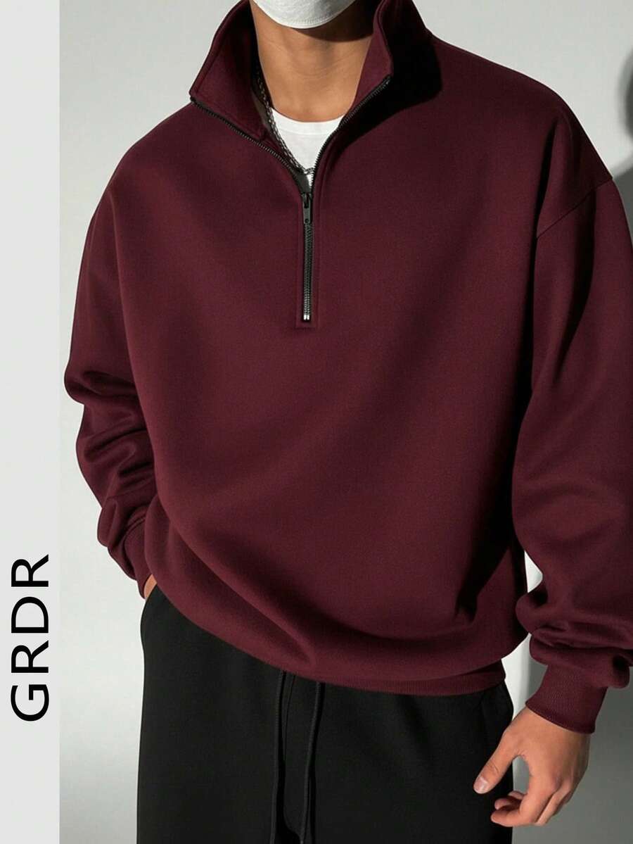 GRDR Men's Zip-Up Pullover Sweatshirt, Autumn/Winter