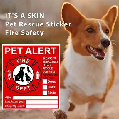 Pet Rescue Sticker - Pet Rescue Sticker | Please Rescue Pet | Pet Safety Fire Rescue Warning Sticker | UV Fade Resistant | Pet Safety Rescue Warning Sticker | Pet Is Inside, Please Rescue Pet Sticker