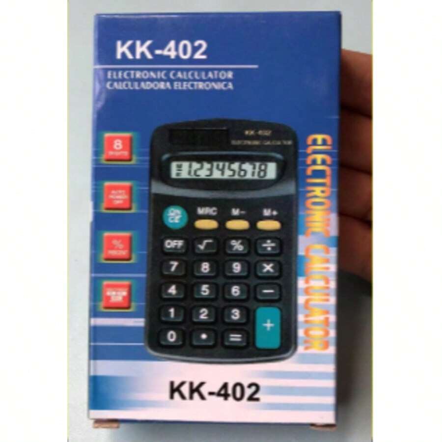 EC001 Calculadora Electrónica KK402 de Escritorio 12 Dígitos – Uso Escolar y Oficina - Una pieza - Ver 1