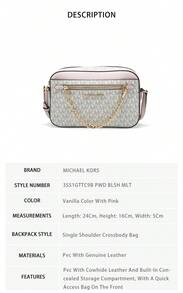 Michael Kors Jet Set Item Printed Lady Single Shoulder Crossbody Camera Bag 35S1GTTC9B PWD BLSH MLT - 香草色配粉紅35S1GTTC9B PWD BLSH MLT - 查看 7