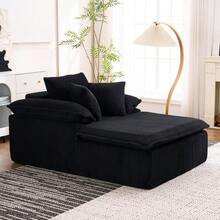 A 46cm High Reclining Sofa With A Clean, Frameless Design, Ideal For Reading. Featuring Wide Armrests, It Comes Fully Assembled. - Black - View 7