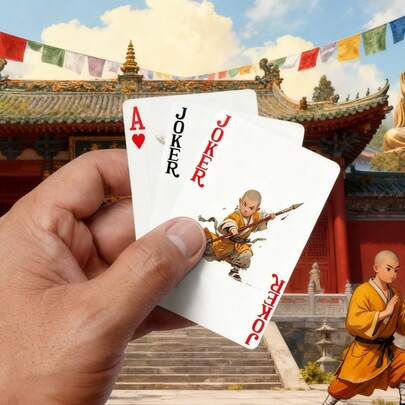 YFOPEN 54 Pcs Kung Fu Style Playing Cards, Original Illustrations, International Standard Size, Suitable For Various Tabletop Games, High-Density Blue Core Paper Material, , Creative Cards, Ideal For Parties, Holidays, Anniversaries, Tabletop Games, Unique Illustrations, Original Artworks High-Quality, Illustrated Cards, Party Hosts, Game Enthusiasts