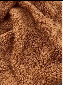 Simple Casual Party Woolen Fabric Fuzzy Coat Everyday Winter - Camel - View 4