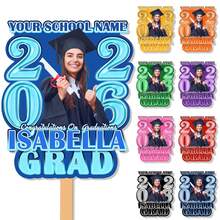 Personalized Face Fan With Wooden Handle Custom Photo Head Fan 2026 Graduation Birthday Party Favors Creative Celebration Prop - Color 1 - View 1