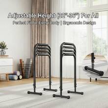 ShiningLove Heavy Duty Dip Bar Station 440LBS, Adjustable Height 32-36", Portable For Home Gym Calisthenics - Black - View 3