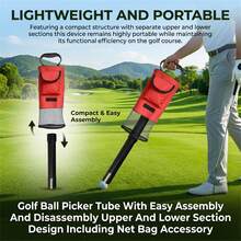 Tubo recogedor de pelotas de golf con diseño de sección superior e inferior de fácil montaje y desmontaje, que incluye una bolsa de red como accesorio - Multicolor - Ver 5