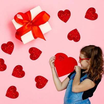 500pcs/Roll Laser Heart Sealing Stickers, Assorted Designs, Holiday Decoration Gift Series Non-Adhesive Stickers