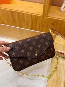2026 New Summer Women Small Sling Bag With Chain Strap, Retro Baguette Crossbody Bag, Fashion Ladies Shoulder Bag - Cà phê nâu - Xem 2