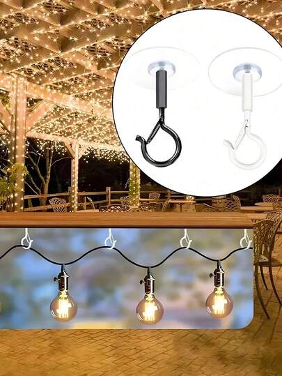 4pcs Modern Style Self-Adhesive Hooks - No Drilling Required, Easy Installation, Suitable For Hanging Small Plants And Decorations - Made Of Metal And Plastic, Space-Saving, With Anti-Rust Coating