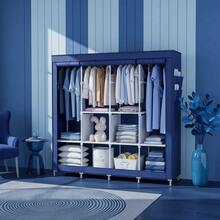 Large Folding Wardrobe Closet Clothes Organizer Shoe Rack - Màu xanh lam - Xem 4