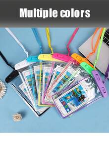 1pc Waterproof Luminous Touch Screen Phone Pouch, Beach Travel Waterproof Phone Bag, Silicone Sealed Anti-Sand Phone Protective Case, Universal Self-Sealing Waterproof Cover, Suitable For Swimming, Beach, Diving, Photography, Rafting, Transparent Waterproof Phone Case - Multicolor - View 11