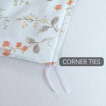 Botanical Duvet Cover Set 100% Microfiber Breathable Stylish Spring Pattern Ultra Soft Bedding Set Quilt Cover With Pillowcase - Grey Plant - View 7