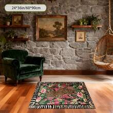 1pc Leopard Print Rug, Red Lips Rug, Pop Art Rug, Bold Statement Area Rug, Funky Living Room Decor, Animal Print Rug, Glamorous Home Rug, 84*60inch,Perfect Choice For Christmas ,Stylish And High-Quality Rugs, Perfect For Christmas Decorations And GiftsHome Decor, The Best Choice For Gothic-Style Birthday Gifts - Nhiều màu - Xem 6