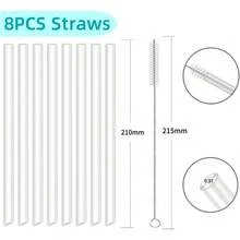 8 - Pack Straws IceFlow 2.0 Flip Tumbler 30oz Only Fit IceFlow Flip Straw Lid BPA - Drink Straws With 2 Cleaning Brushes, IceFlow 2.0 Accessories Parts - 適用於 30 盎司翻蓋 2.0 - 查看 3