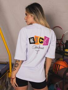 Oversized Good Luck Colors Streetwear Premium Cotton T-Shirt - 白色 - 查看 3