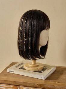 Cirelle Bộ 45 phụ kiện tóc tết cho nữ, kẹp tóc hình trăng sao, phụ kiện tóc thời trang và độc đáo. - Vàng - Xem 2