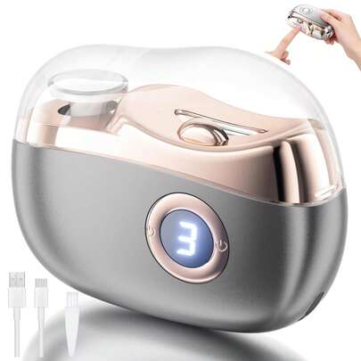 2-In-1 Electric Nail Clipper With LED Light, Smart Toe Nail Clipper With Sanding Grinder, Automatic Polishing For Fingers And Toes, Rechargeable Electric Nail Grinder, 3 Speed Settings With Digital Display, Easy To Use For Adults And Caregivers