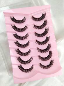 7 Pairs Russian Volume Lash Extensions - Super Curly, Fluffy, And Wispy 3D Makeup False Eyelashes For Daily, Party, And Festival Use Fake Eyelashes Individual Lashes Clusters - Black - View 8