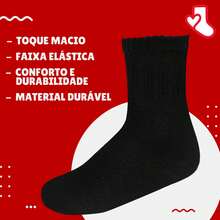 Adult Unisex Cotton Socks, Sizes 37 To 43, Black, Mid-Calf, Comfortable, Soft Touch - màu đen - Xem 3