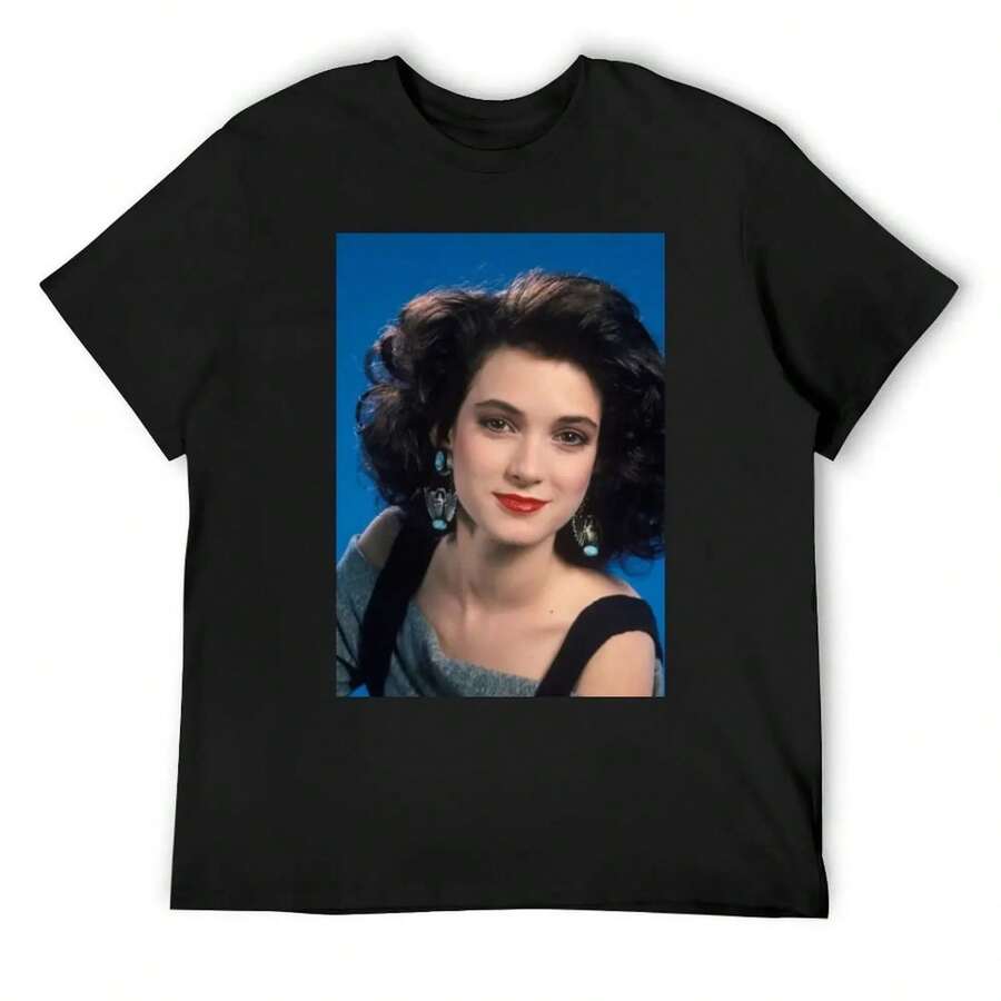 Winona Ryder - Young T-Shirt Blanks T-Shirts Man Luxury Man Luxury Designer Mens Graphic T-Shirts Big And Tall - 黑色 - 查看 1