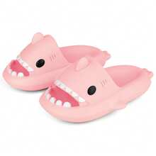 Women's Shark Slides Cloud Slippers - Novel Summer Open-Toe Slippers, Non-Slip Beach, Pool, And Shower Shoes With Cushioning Thick Sole - Màu Hồng  Dưa hấu - Xem 3