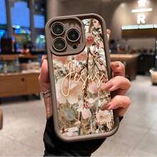 Funda de Teléfono con Patrón Vintage de Flor de Jesús para iPhone 16 15 14 Pro Max 13 12 11 XR XS Plus, a Prueba de Golpes, Protección Completa para la Cámara, Duradera, Delgada, de Silicona, Multicolor - Negro - Ver 3