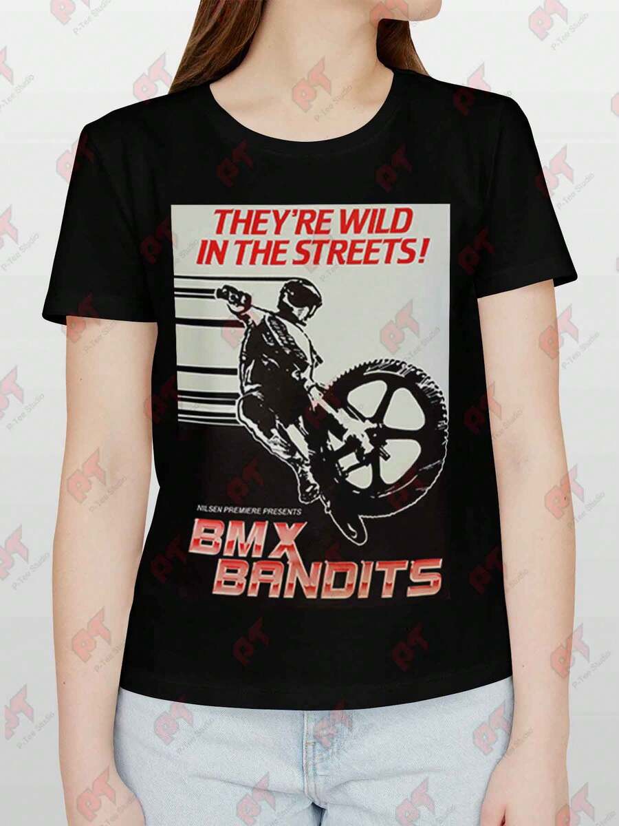 BMX Bandits Eighties Movie Funny Bike Tee - Black - View 1