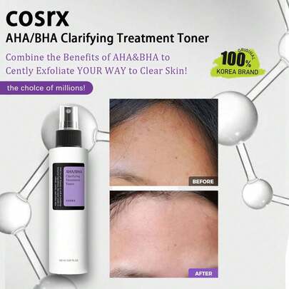 COSRX AHA BHA Clarifying Toner, Lightweight & Hydrating Formula, Quickly Absorbing, Purifies Pores, Balances Oil, Soothes & Moisturizes, Korean Cosmetics, 150ml/5.07 Fl Oz.