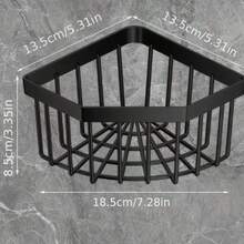 1Pc Corner Basket, Kitchen Sink Organizer, Wall Mounted Storage,Scourer Holder, Sponge Caddy, Steel Wool Container,Strong Adhesive, No Drilling, Heavy Duty, Water Drainage,PP Plastic, Rust Proof, Bathroom & Kitchen Use - 查看 2