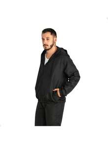 Mi.Zuno Windbreaker Jacket, Unisex, With Hood And Pocket, For Everyday Use And The Gym. - Black - View 2