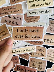 50pcs Tear-Off English Sticker Graffiti Sticker, Waterproof PVC Holiday Decor Stickers For Phone Case, Notebook, Laptop, Scrapbook, Skateboard, Guitar, Luggage, DIY - Multicolor - View 4