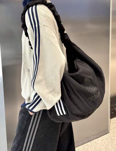  Adidas Originals Women's Plus Size Logo Nylon Cloud Wristlet Pouch Crossbody Shoulder Bag JP0146