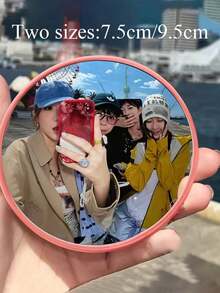 Tragbarer Handhandspiegel mit Blumendekoration - Glatter Kunststoff Selfie-Spiegel, kompakter runder Fotorequisit geeignet für Vlogging, Fans und Social-Media-Fotos - Reiseessentiell - Verschiedenfarbig - Übersicht 7