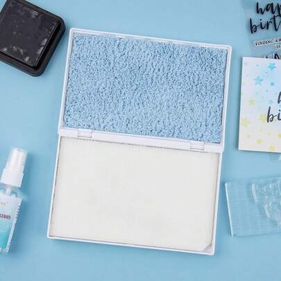7.3 X 4.9 Inch Double-Sided Synthetic Brush Stamp Cleaning Pad, Suitable For Cleaning Various Stamp Tools, Stamp Attachment And Foam Cleaning