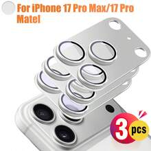 ZYONS 3 piezas de protector de lente de metal azul de aleación compatible con iPhone 17 Pro Max, diseño ajustado sin costuras, anti-arañazos, anti-huellas dactilares, anti-polvo, protección completa contra arañazos e impactos, preserva la calidad original de la cámara, regalo de fotografía de cumpleaños - 3 piezas - Ver 12