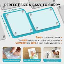 2 clips de fotos para visera de coche, soporte magnético de 3 pulgadas para visera solar, accesorios para colgar espejo de coche - A - Ver 3