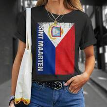 Sint Er Sint -Shirt Unisex Cotton Black Printed Short Sleeve-Shirt, Vintage Street Style Casual Versatile Top Tee. - Black - View 2