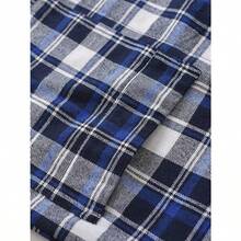 - Albornoz largo de franela de algodón para hombre - Azul - Ver 5