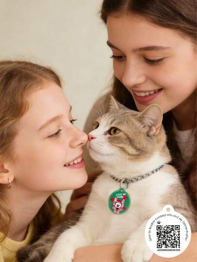 QR Code Pet ID Tag - Free Online Profile No Subscription, Instant Scan To Contact Pet Tag,Suitable For Dog & Cat , Pet Name & Phone Number Protection,Scan To Locate,Pet Location,Pet Products,Cute Pet ID Card