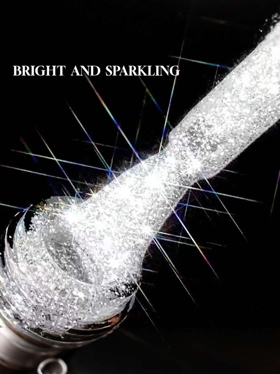 15毫升闪亮亮片指甲油，新款圣诞节和万圣节夜店潮流美甲弹性反光亮片凝胶指甲油，激光万花筒美甲沙龙凝胶 - 彩色 - 查看 1