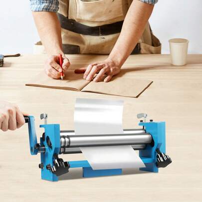 Rolling Bending Machine, For  Architectural Decoration/ Automotive Parts Manufacturing, 48.5*12.5*15 Cm/19.1*4.9*5.9 In(Silver&Blue)