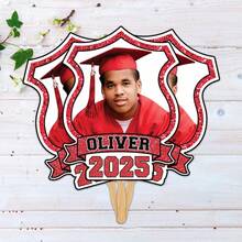 1pc/3pcs/6pcs Personalized Face Fan With Wooden Handle Custom Photo Head Fan 2026 Graduation Birthday Party Favors Creative Celebration Prop - Color 1 - View 7