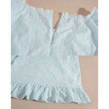 Regency Dress Women Regency Costume Empire Waist Tea Party Victorian Gown With Pearl Brooch - 藍色+中號 - 查看 5