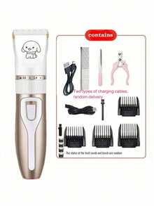 Professional Dog Grooming Kit, Quiet Dog Clipper Set, USB Rechargeable Wireless Pet Grooming Tool For Cats And Dogs - Multicolor - View 2