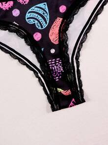 Dircho 3pcs Women's Vibrant Abstract Print Thong Set, Ultra-Soft Skin-Friendly High Stretch Underwear Designed For All-Day Comfort And Bold Daily Style - Multicolor - View 11