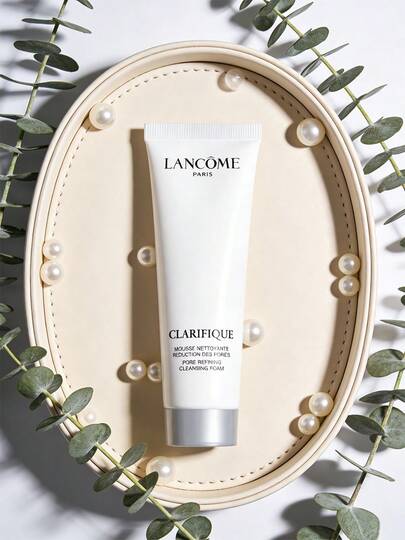 Lancôme 50 مل كريم تنظيف ناعم مشرق من لانكوم [حجم السفر]، رغوة تنظيف 50 مل، مناسب لجميع أنواع البشرة العادية والدهنية والحساسة/إزالة المكياج، غير مجفف، منقي المسام، محسن البشرة